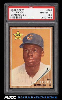 1962 Topps Lou Brock ROOKIE RC 387 PSA 85 NMMT PWCC