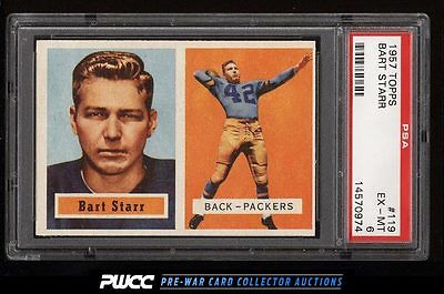 1957 Topps Football Bart Starr ROOKIE RC 119 PSA 6 EXMT PWCC