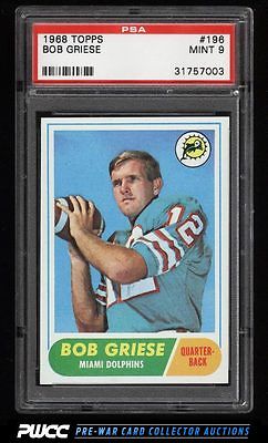 1968 Topps Football Bob Griese ROOKIE RC 196 PSA 9 MINT PWCC