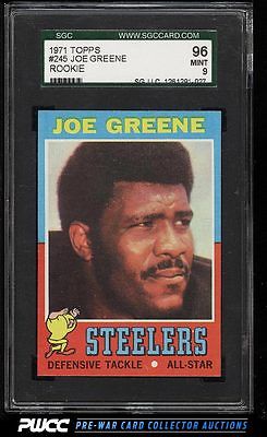 1971 Topps Football Joe Greene ROOKIE RC 245 SGC 996 MINT PWCC