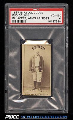 1887 N172 Old Judge Pud Galvin IN JACKET ARMS AT SIDES PSA 4 VGEX PWCC