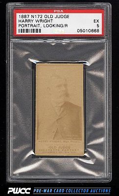 1887 N172 Old Judge Harry Wright PORTRAIT LOOKING RIGHT PSA 5 EX PWCC