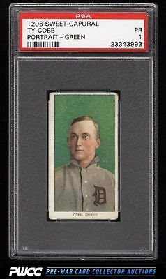 190911 T206 Ty Cobb GREEN PORTRAIT PSA 1 PR PWCC