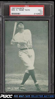 1927 Exhibits Green Tint Babe Ruth PSA 35 VG PWCC