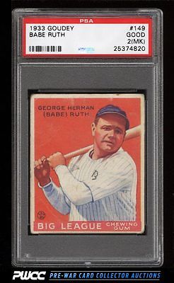 1933 Goudey Babe Ruth 149 PSA 2mk GD PWCC