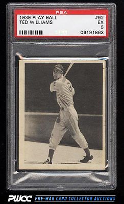 1939 Play Ball Ted Williams ROOKIE RC 92 PSA 5 EX PWCC