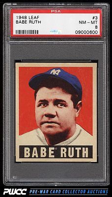 1948 Leaf Babe Ruth 3 PSA 8 NMMT PWCC