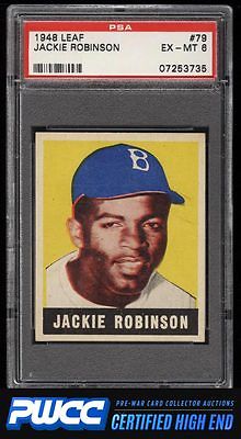 1948 Leaf Jackie Robinson ROOKIE RC 79 PSA 6 EXMT PWCCHE