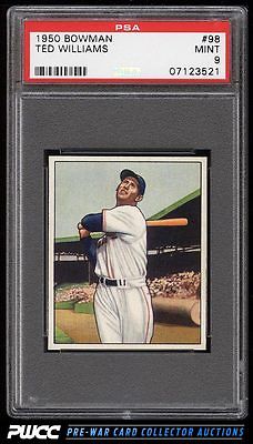 1950 Bowman Ted Williams 98 PSA 9 MINT PWCC