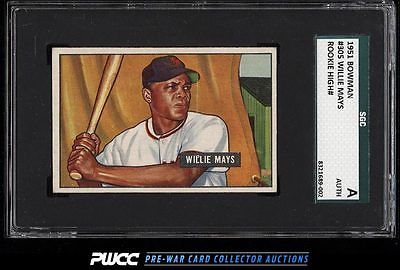 1951 Bowman Willie Mays ROOKIE RC 305 SGC AUTH PWCC