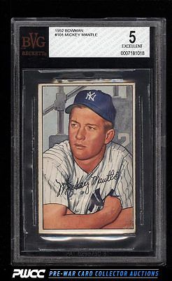 1952 Bowman Mickey Mantle 101 BVG 5 EX PWCC