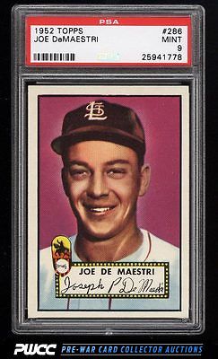 1952 Topps Joe DeMaestri 286 PSA 9 MINT PWCC