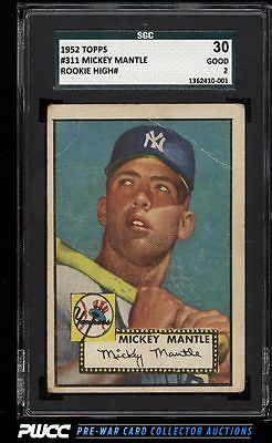 1952 Topps Mickey Mantle 311 SGC 230 GD PWCC