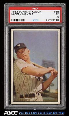 1953 Bowman Color Mickey Mantle 59 PSA 5 EX PWCC