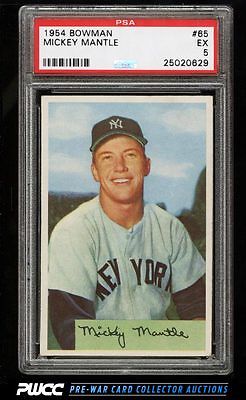 1954 Bowman Mickey Mantle 65 PSA 5 EX PWCC