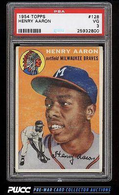 1954 Topps Hank Aaron ROOKIE RC 128 PSA 3 VG PWCC