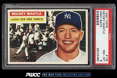 1956 Topps Mickey Mantle 135 PSA 8 NMMT PWCC