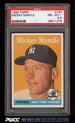 1958 Topps Mickey Mantle 150 PSA 85 NMMT PWCC