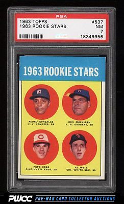 1963 Topps Pete Rose ROOKIE RC 537 PSA 7 NRMT PWCC