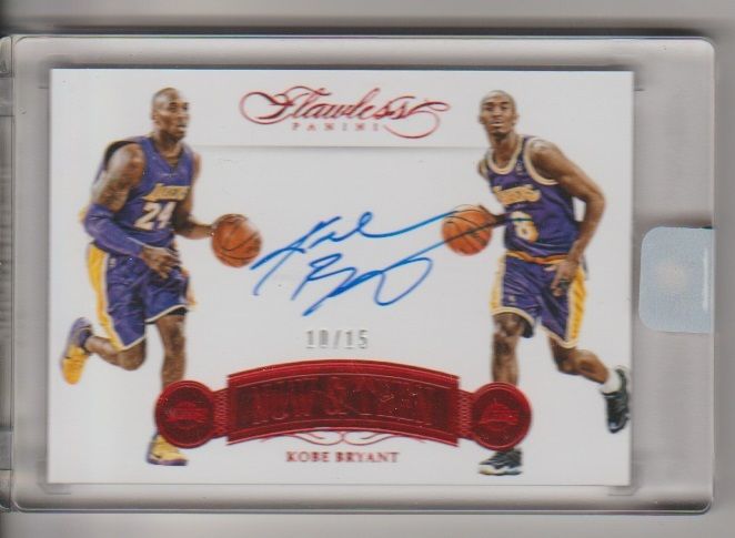 201516 Panini Flawless Kobe Bryant Now  Then Auto Autograph Red card 1015