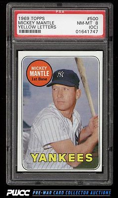 1969 Topps Mickey Mantle WHITE LETTERS 500 PSA 8oc NMMT PWCC