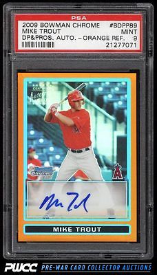 2009 Bowman Chrome Orange Refractor Mike Trout ROOKIE RC AUTO 25 PSA 9 PWCC