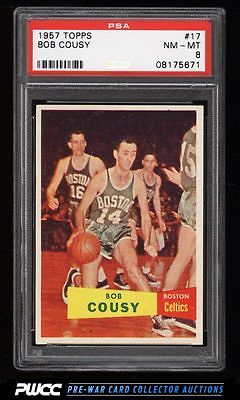 1957 Topps Basketball Bob Cousy ROOKIE RC 17 PSA 8 NMMT PWCC