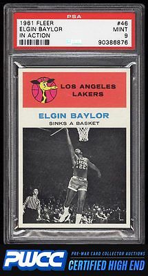 1961 Fleer Basketball Elgin Baylor IN ACTION 46 PSA 9 MINT PWCCHE