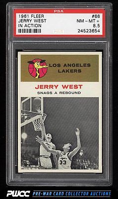 1961 Fleer Basketball Jerry West IN ACTION 66 PSA 85 NMMT PWCC