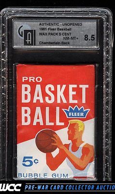 1961 Fleer Basketball Five Cent Wax Pack GAI 85 NMMT PWCC