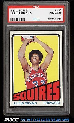 1972 Topps Basketball Julius Erving ROOKIE RC 195 PSA 8 NMMT PWCC