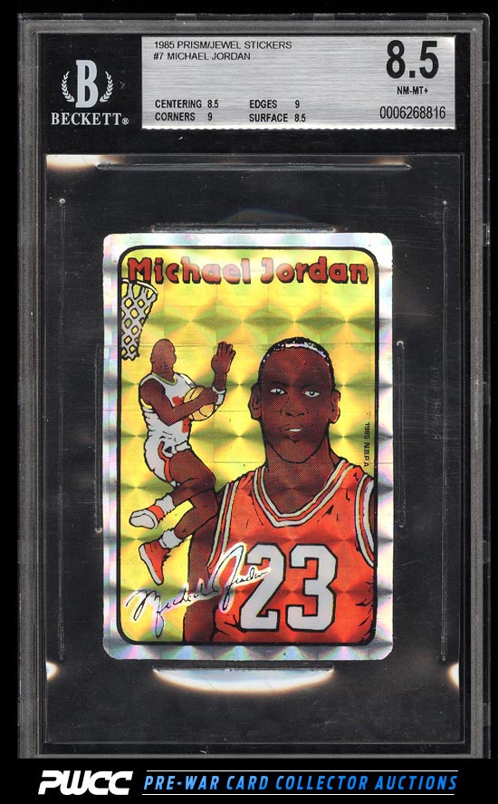 1985 Prism Jewel Sticker Michael Jordan ROOKIE RC 7 BGS 85 NMMT PWCC