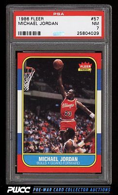 1986 Fleer Basketball Michael Jordan ROOKIE RC 57 PSA 7 NRMT PWCC