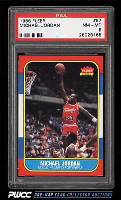 1986 Fleer Basketball Michael Jordan ROOKIE RC 57 PSA 8 NMMT PWCC