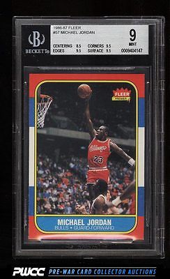 1986 Fleer Basketball Michael Jordan ROOKIE RC 57 BGS 9 MINT PWCC