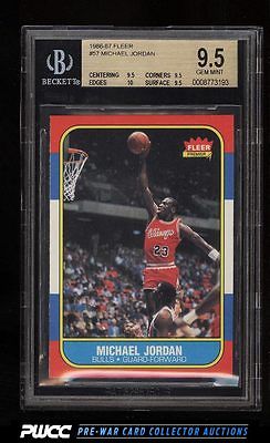 1986 Fleer Basketball Michael Jordan ROOKIE RC 57 BGS 95 GEM MINT PWCC