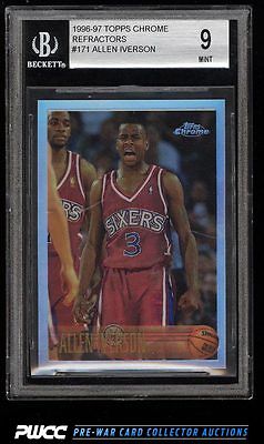 1996 Topps Chrome Refractor Allen Iverson ROOKIE RC 171 BGS 9 MINT PWCC