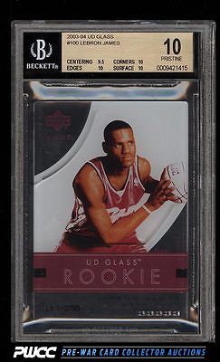 2003 Upper Deck Glass LeBron James ROOKIE RC 250 100 BGS 10 PRISTINE PWCC