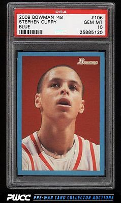 2009 Bowman 48 Blue Stephen Curry ROOKIE RC 1948 106 PSA 10 GEM MINT PWCC