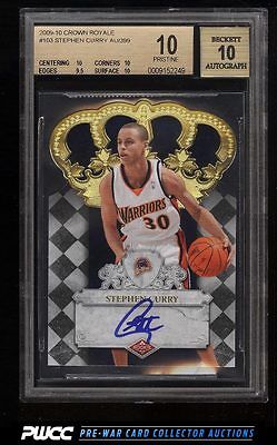 2009 Crown Royale Stephen Curry ROOKIE RC AUTO 399 103 BGS 10 PRISTINE PWCC
