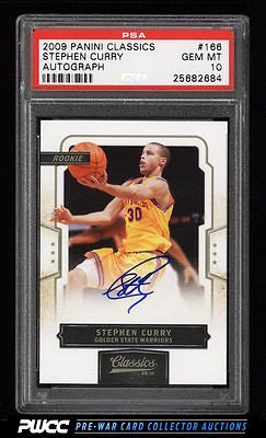 2009 Classics Basketball Stephen Curry ROOKIE RC AUTO 499 166 PSA 10 PWCC