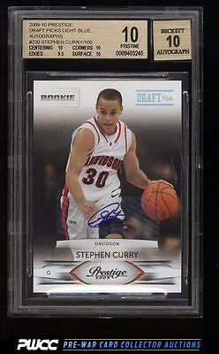 2009 Prestige Draft Light Blue Stephen Curry ROOKIE RC AUTO 23100 BGS 10 PWCC