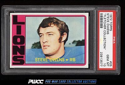 1972 Topps Football Steve Owens ROOKIE RC 25 PSA 10 GEM MINT PWCC