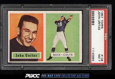 1957 Topps Football Johnny Unitas ROOKIE RC 138 PSA 7 NRMT PWCC