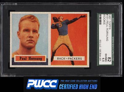 1957 Topps Football Paul Hornung ROOKIE RC 151 SGC 6582 EXMT PWCCHE