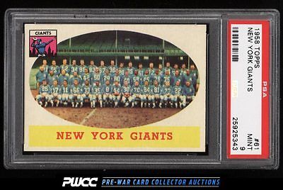 1958 Topps Football New York Giants 61 PSA 9 MINT PWCC