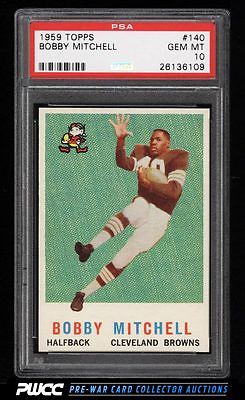 1959 Topps Football Bobby Mitchell ROOKIE RC 140 PSA 10 GEM MINT PWCC