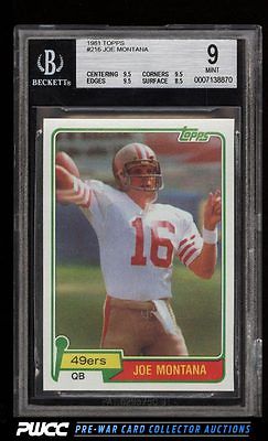 1981 Topps Football Joe Montana ROOKIE RC 216 BGS 9 MINT PWCC