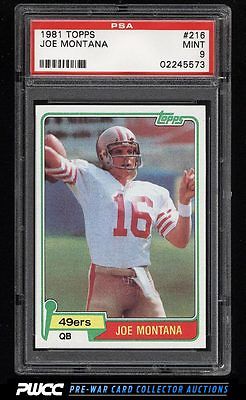 1981 Topps Football Joe Montana ROOKIE RC 216 PSA 9 MINT PWCC