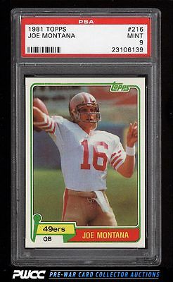 1981 Topps Football Joe Montana ROOKIE RC 216 PSA 9 MINT PWCC